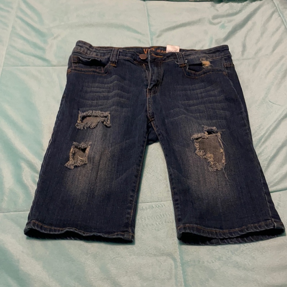 ripped jean shorts